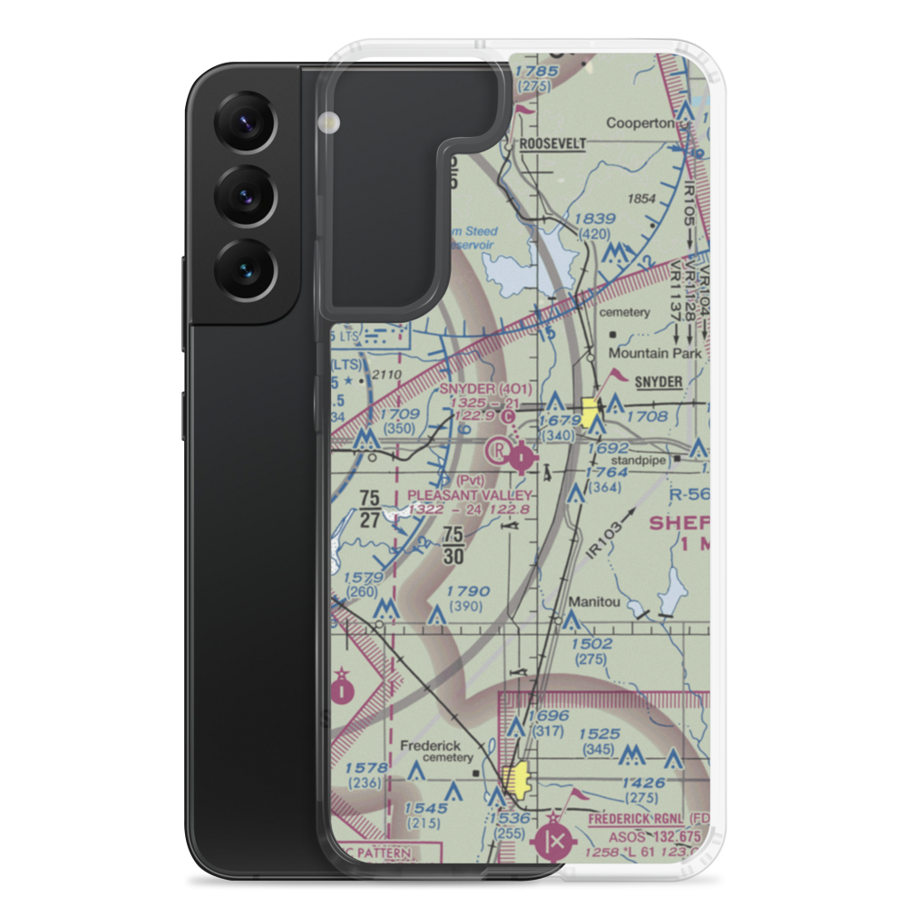 Snyder Airport (4O1) VFR Sectional Samsung Case Samsung Galaxy S22 Plus model shown