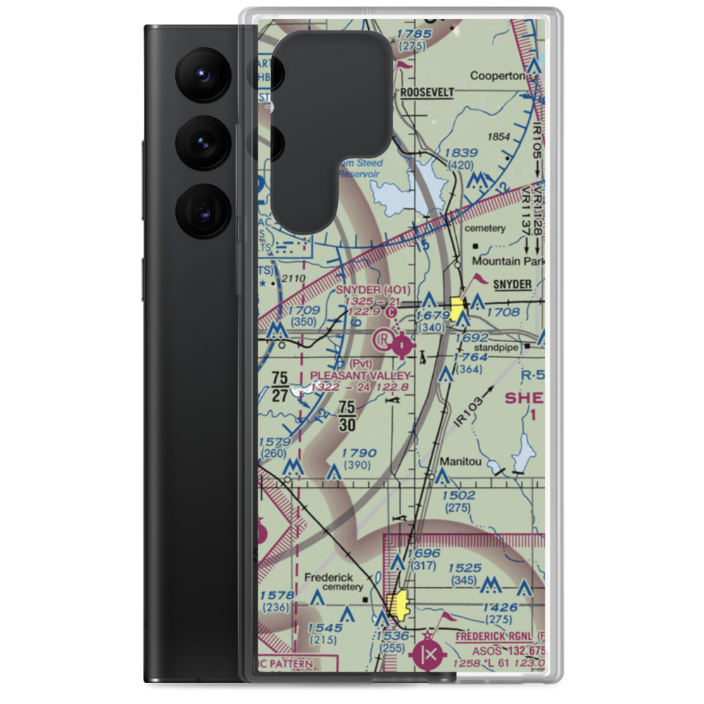 Snyder Airport (4O1) VFR Sectional Samsung Case Samsung Galaxy S22 Ultra model shown