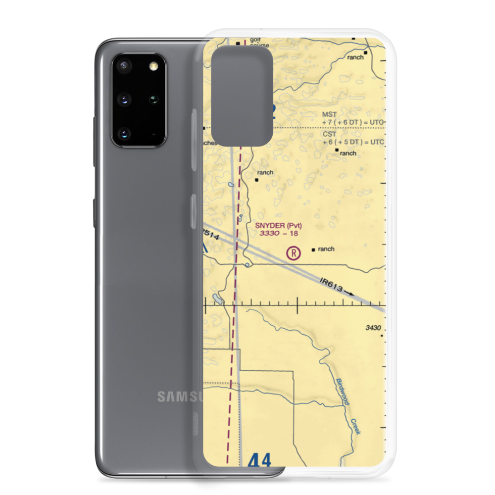 Snyder Ranch Airport (5NE4) VFR Sectional Samsung Case Samsung Galaxy S20 Plus model shown