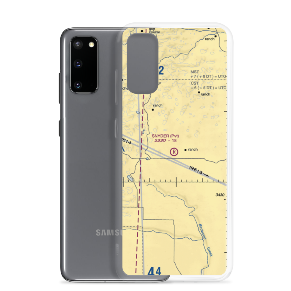 Snyder Ranch Airport (5NE4) VFR Sectional Samsung Case Samsung Galaxy S20 model shown
