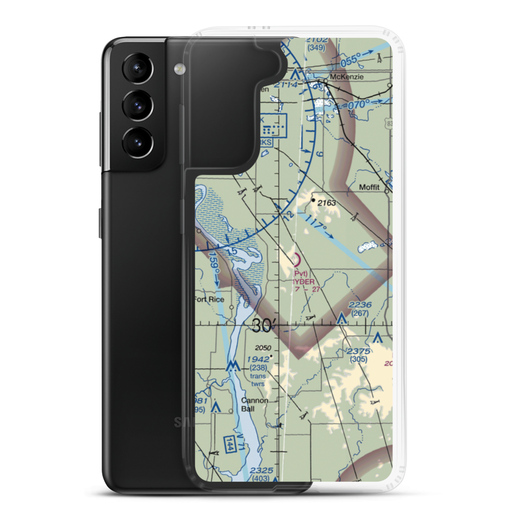 Snyders Airport (ND12) VFR Sectional Samsung Case Samsung Galaxy S21 Plus model shown