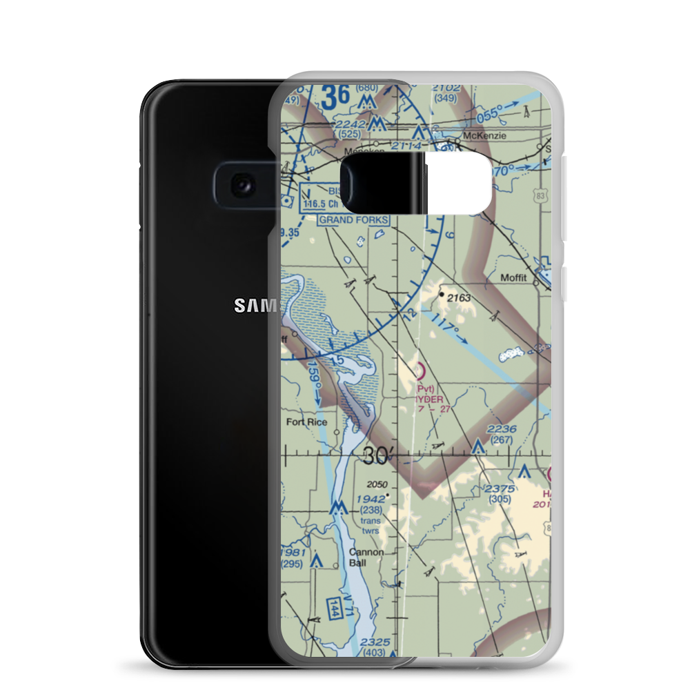 Snyders Airport (ND12) VFR Sectional Samsung Case Samsung Galaxy S10e model shown