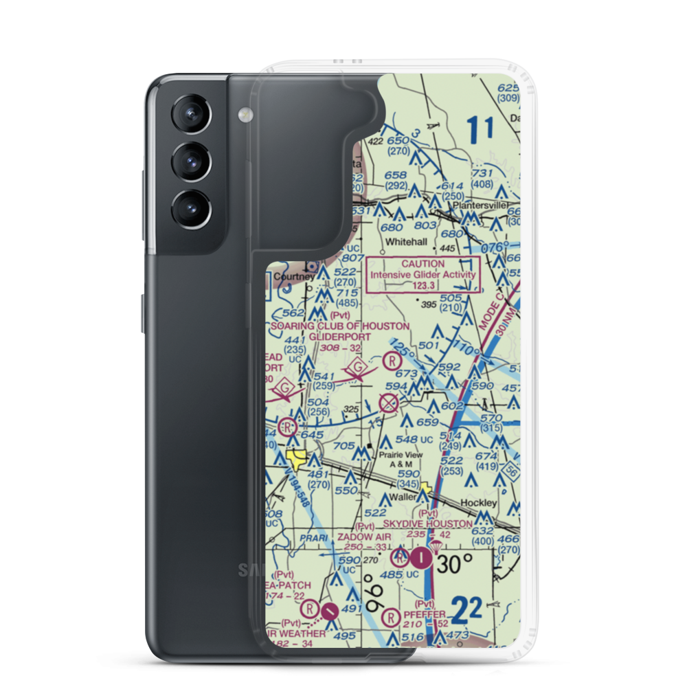 Soaring Club of Houston Gliderport (89TA) VFR Sectional Samsung Case Samsung Galaxy S21 model shown