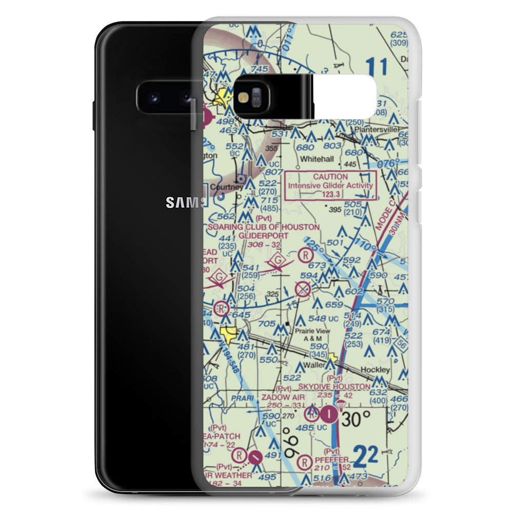 Soaring Club of Houston Gliderport (89TA) VFR Sectional Samsung Case Samsung Galaxy S10+ model shown