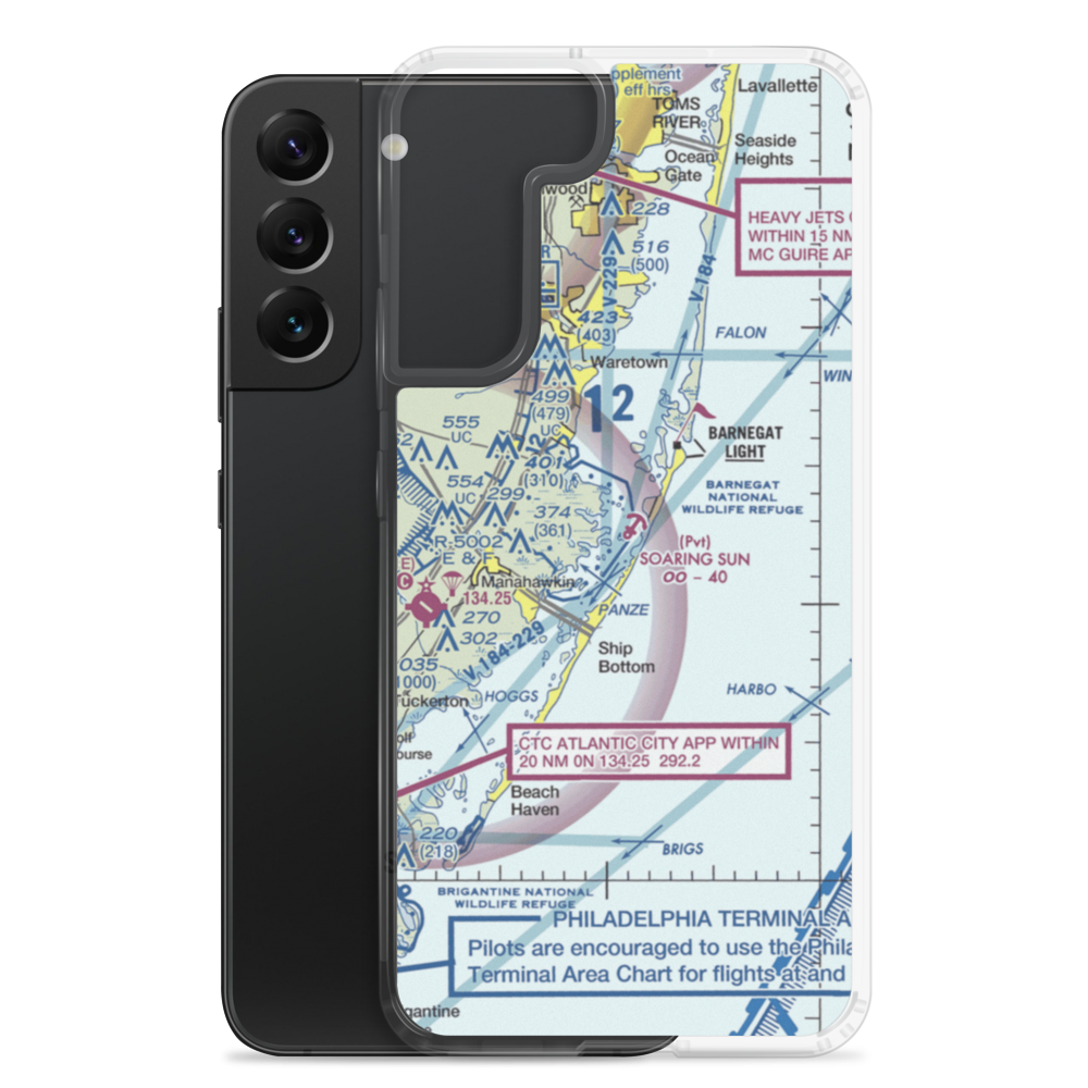 Soaring Sun Seaplane Base (21JY) VFR Sectional Samsung Case Samsung Galaxy S22 Plus model shown