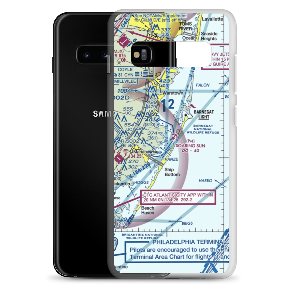 Soaring Sun Seaplane Base (21JY) VFR Sectional Samsung Case Samsung Galaxy S10+ model shown