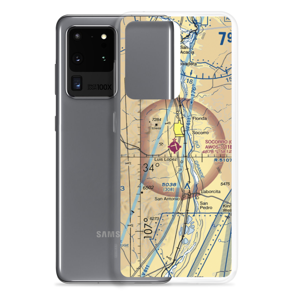 Socorro Municipal Airport (ONM) VFR Sectional Samsung Case Samsung Galaxy S20 Ultra model shown