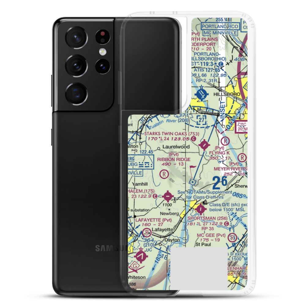 Sohler's Holly Hill Airport (OR31) VFR Sectional Samsung Case Samsung Galaxy S21 Ultra model shown