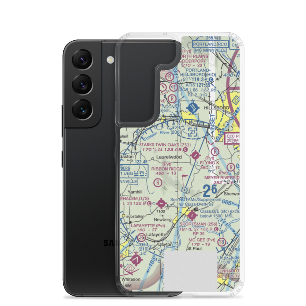 Sohler's Holly Hill Airport (OR31) VFR Sectional Samsung Case Samsung Galaxy S22 model shown