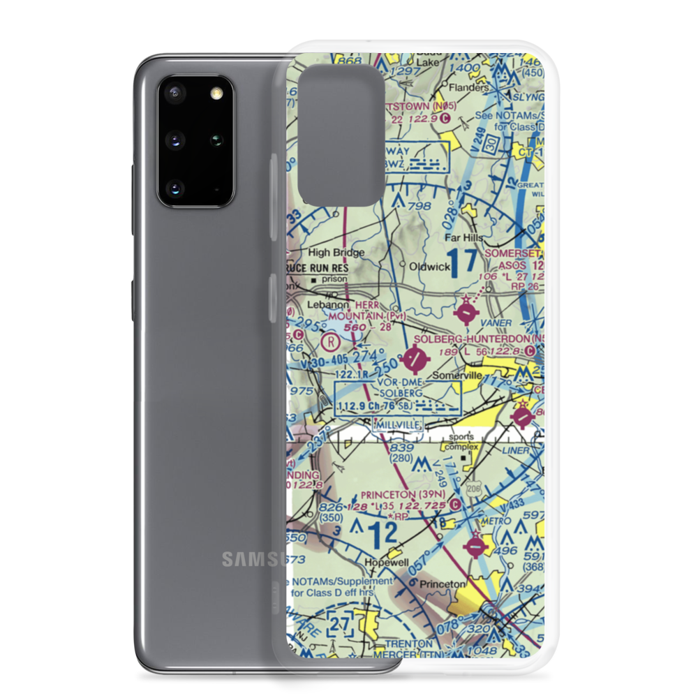 Solberg Hunterdon Airport (N51) VFR Sectional Samsung Case Samsung Galaxy S20 Plus model shown