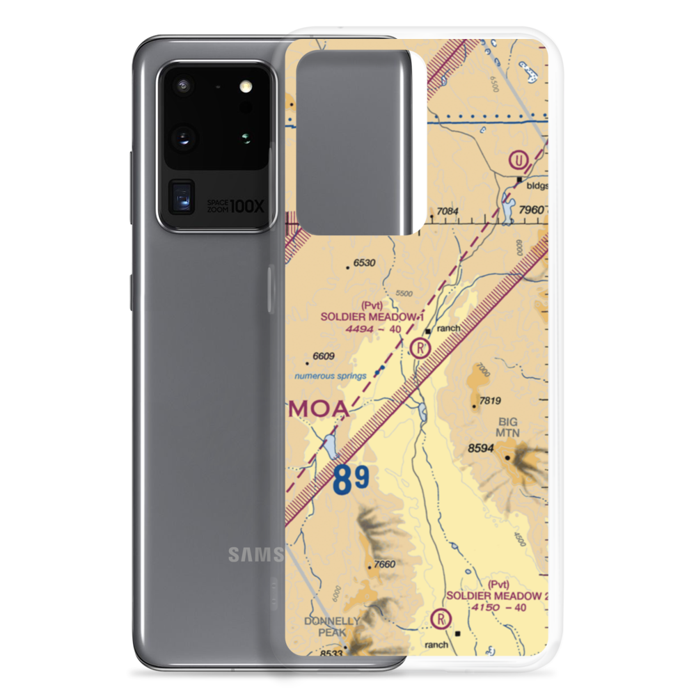 Soldier Meadow Nr 1 Airport (NV06) VFR Sectional Samsung Case Samsung Galaxy S20 Ultra model shown