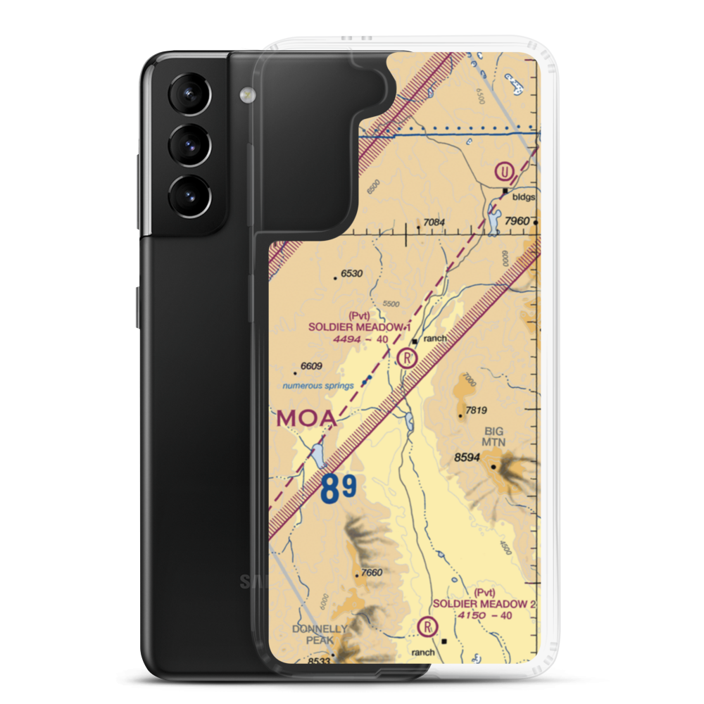 Soldier Meadow Nr 1 Airport (NV06) VFR Sectional Samsung Case Samsung Galaxy S21 Plus model shown