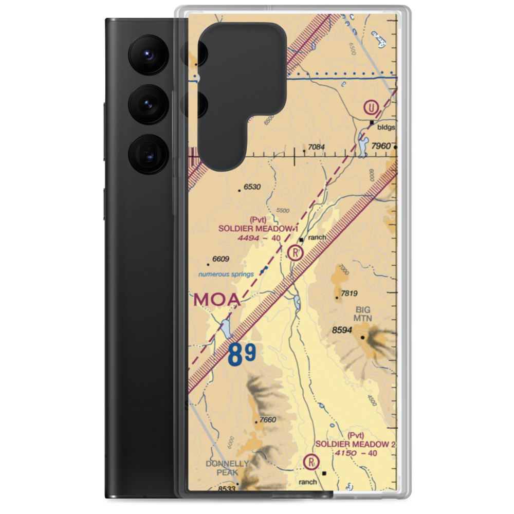 Soldier Meadow Nr 1 Airport (NV06) VFR Sectional Samsung Case Samsung Galaxy S22 Ultra model shown