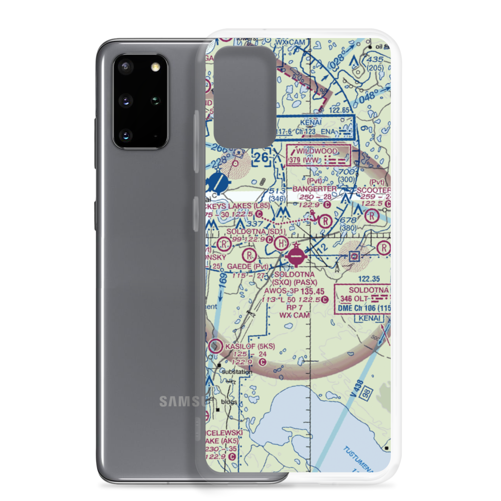 Soldotna Airport (SXQ) VFR Sectional Samsung Case Samsung Galaxy S20 Plus model shown