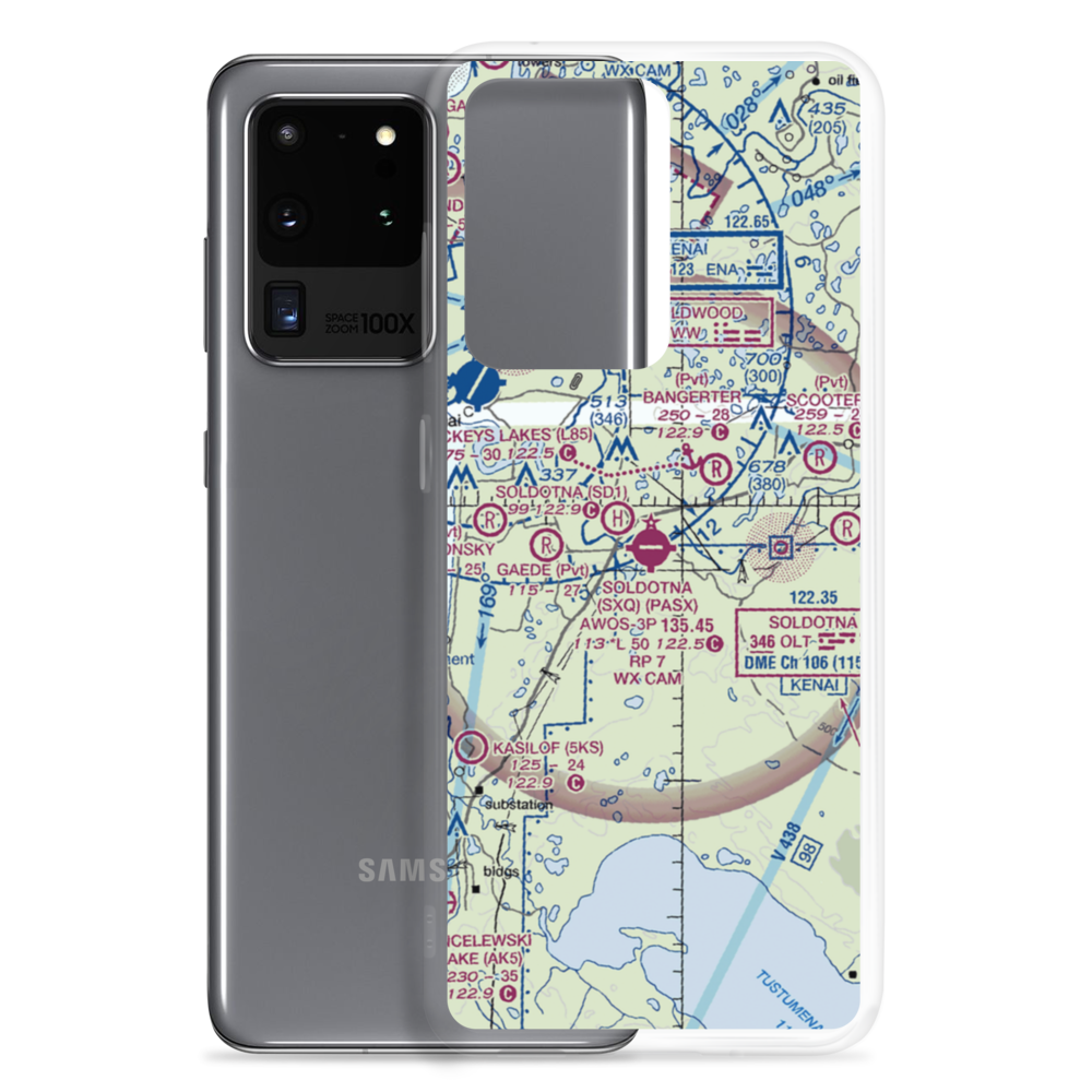 Soldotna Airport (SXQ) VFR Sectional Samsung Case Samsung Galaxy S20 Ultra model shown