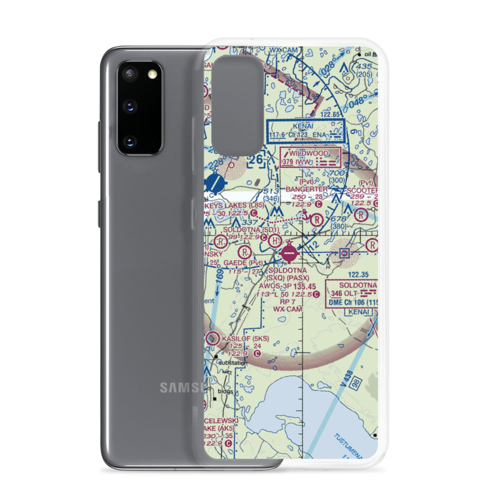 Soldotna Airport (SXQ) VFR Sectional Samsung Case Samsung Galaxy S20 model shown