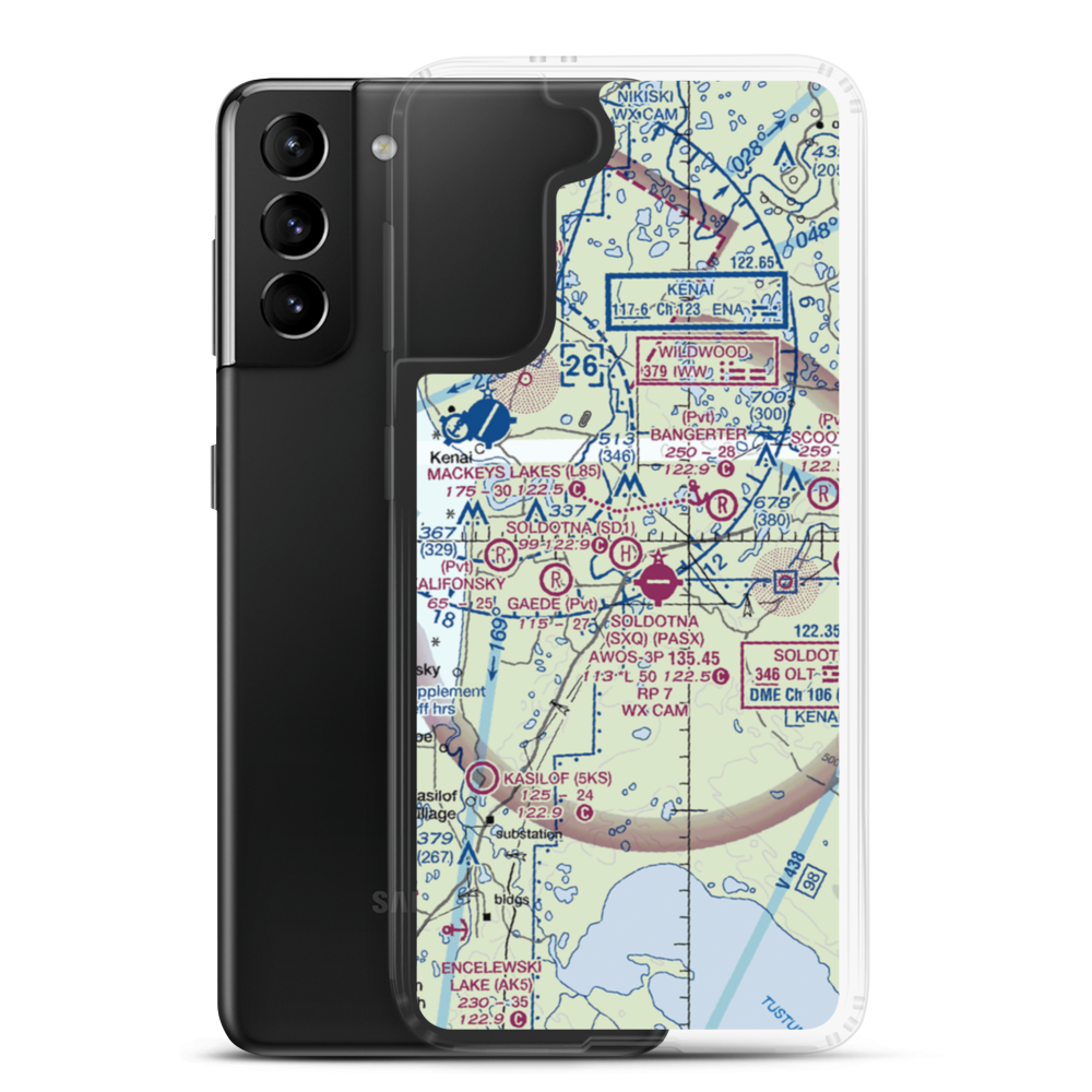 Soldotna Hospital H Heliport (SD1) VFR Sectional Samsung Case Samsung Galaxy S21 Plus model shown
