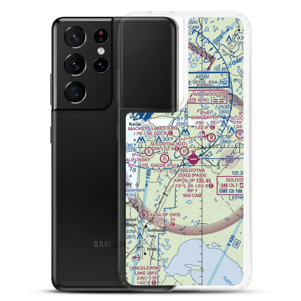Soldotna Hospital H Heliport (SD1) VFR Sectional Samsung Case Samsung Galaxy S21 Ultra model shown