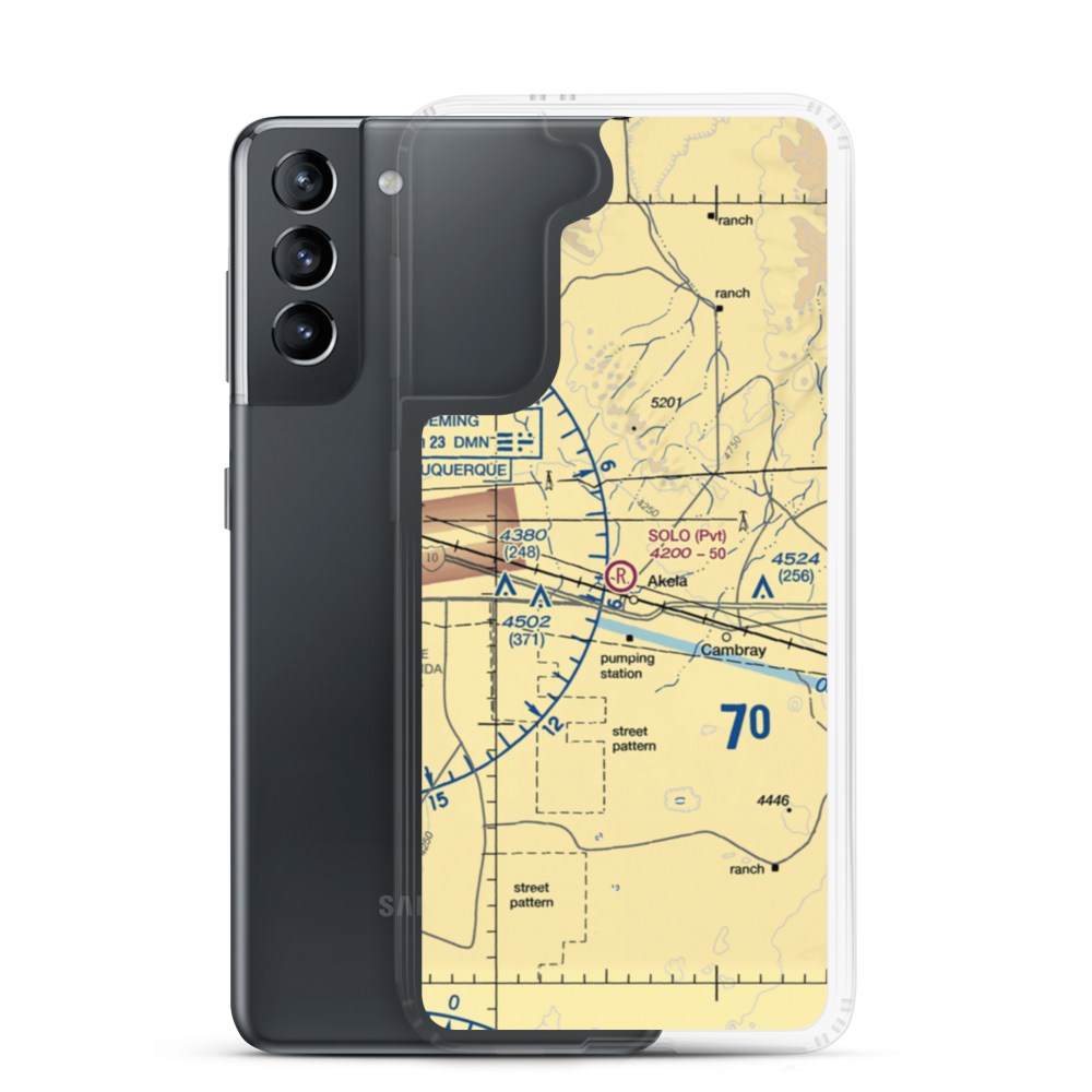 Solo Ranch Airport (NM08) VFR Sectional Samsung Case Samsung Galaxy S21 model shown