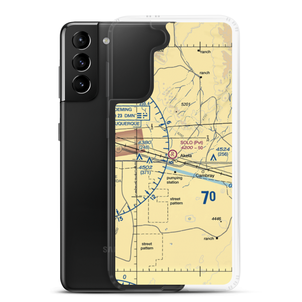 Solo Ranch Airport (NM08) VFR Sectional Samsung Case Samsung Galaxy S21 Plus model shown