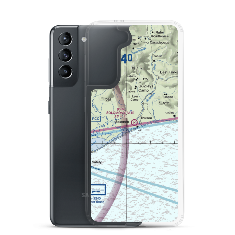 Solomon State Field (SOL) VFR Sectional Samsung Case Samsung Galaxy S21 model shown