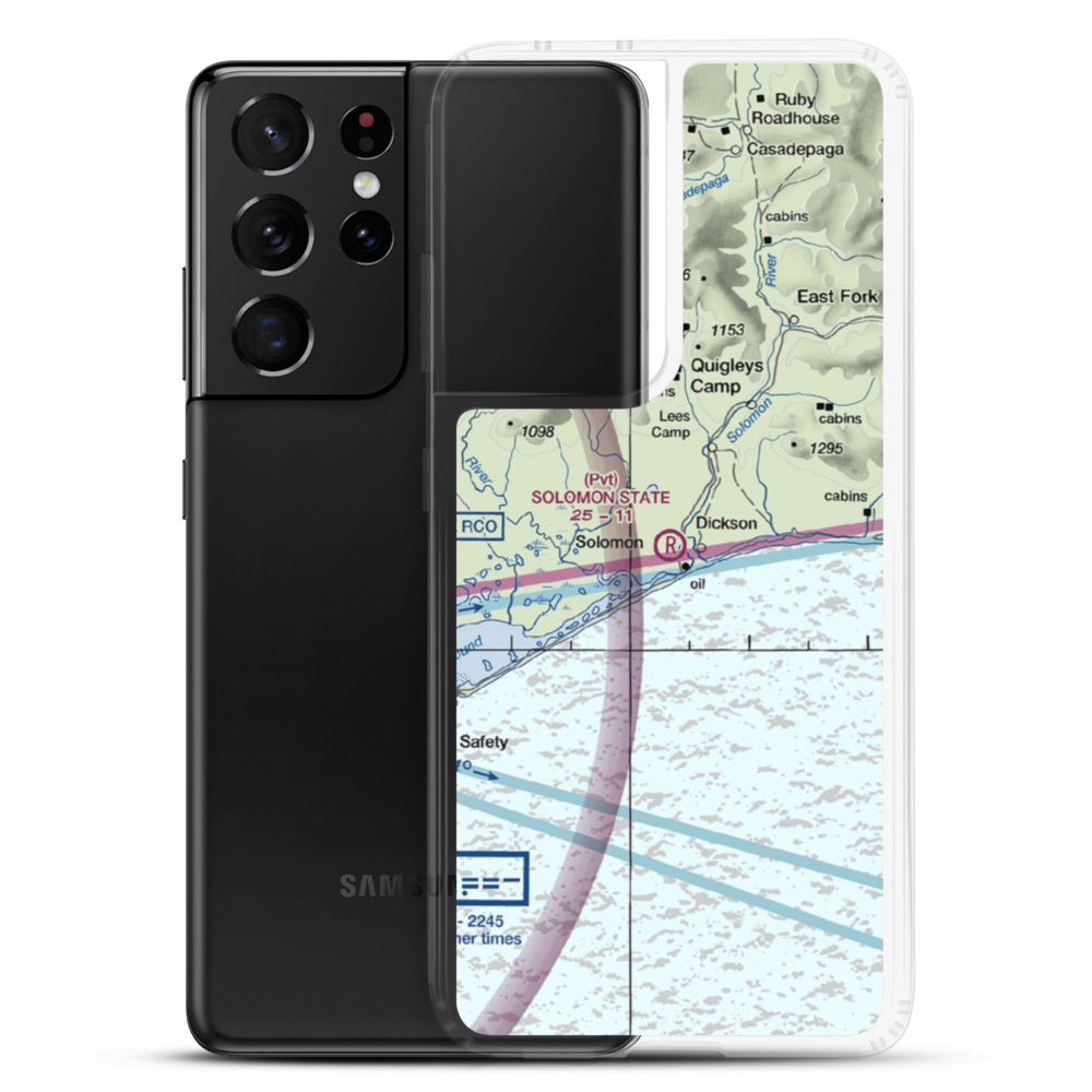 Solomon State Field (SOL) VFR Sectional Samsung Case Samsung Galaxy S21 Ultra model shown