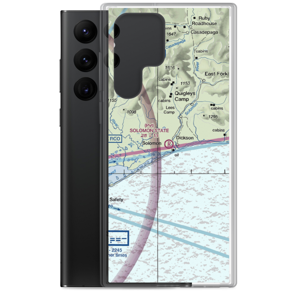 Solomon State Field (SOL) VFR Sectional Samsung Case Samsung Galaxy S22 Ultra model shown