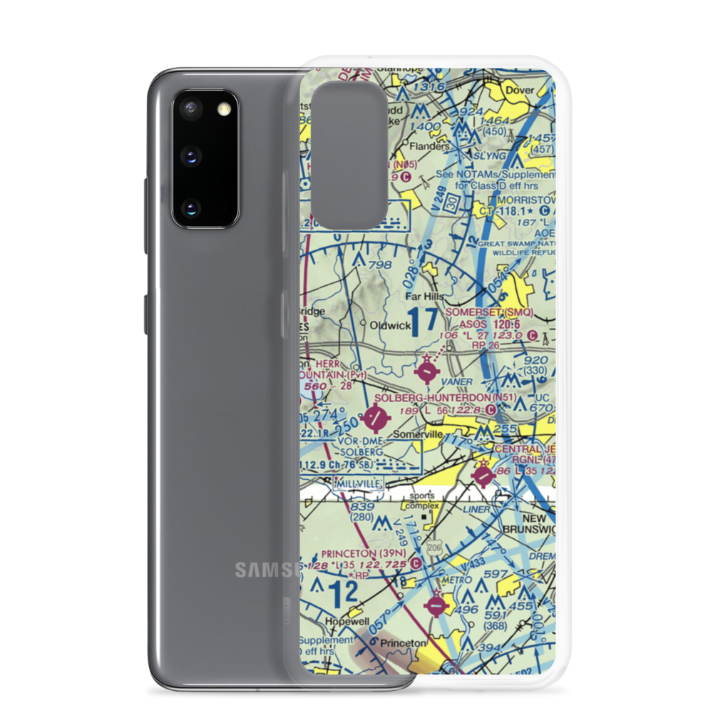 Somerset Airport (SMQ) VFR Sectional Samsung Case Samsung Galaxy S20 model shown