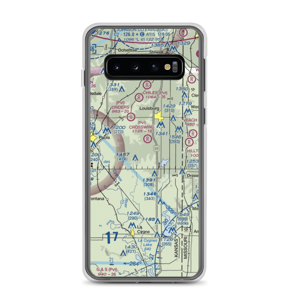 Somerset Airport (SN89) VFR Sectional Samsung Case Samsung Galaxy S10 model shown