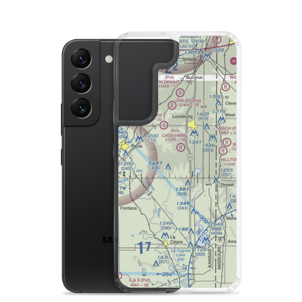 Somerset Airport (SN89) VFR Sectional Samsung Case Samsung Galaxy S22 model shown