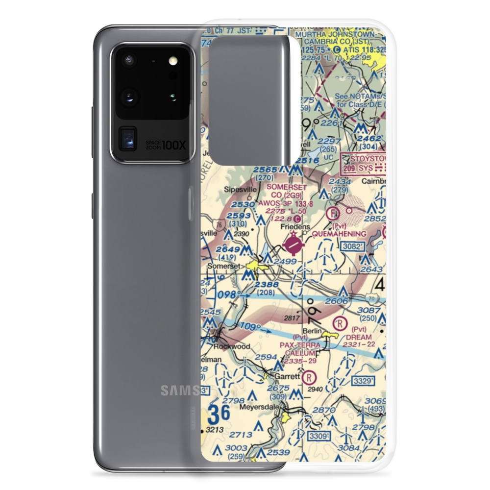 Somerset County Airport (2G9) VFR Sectional Samsung Case Samsung Galaxy S20 Ultra model shown