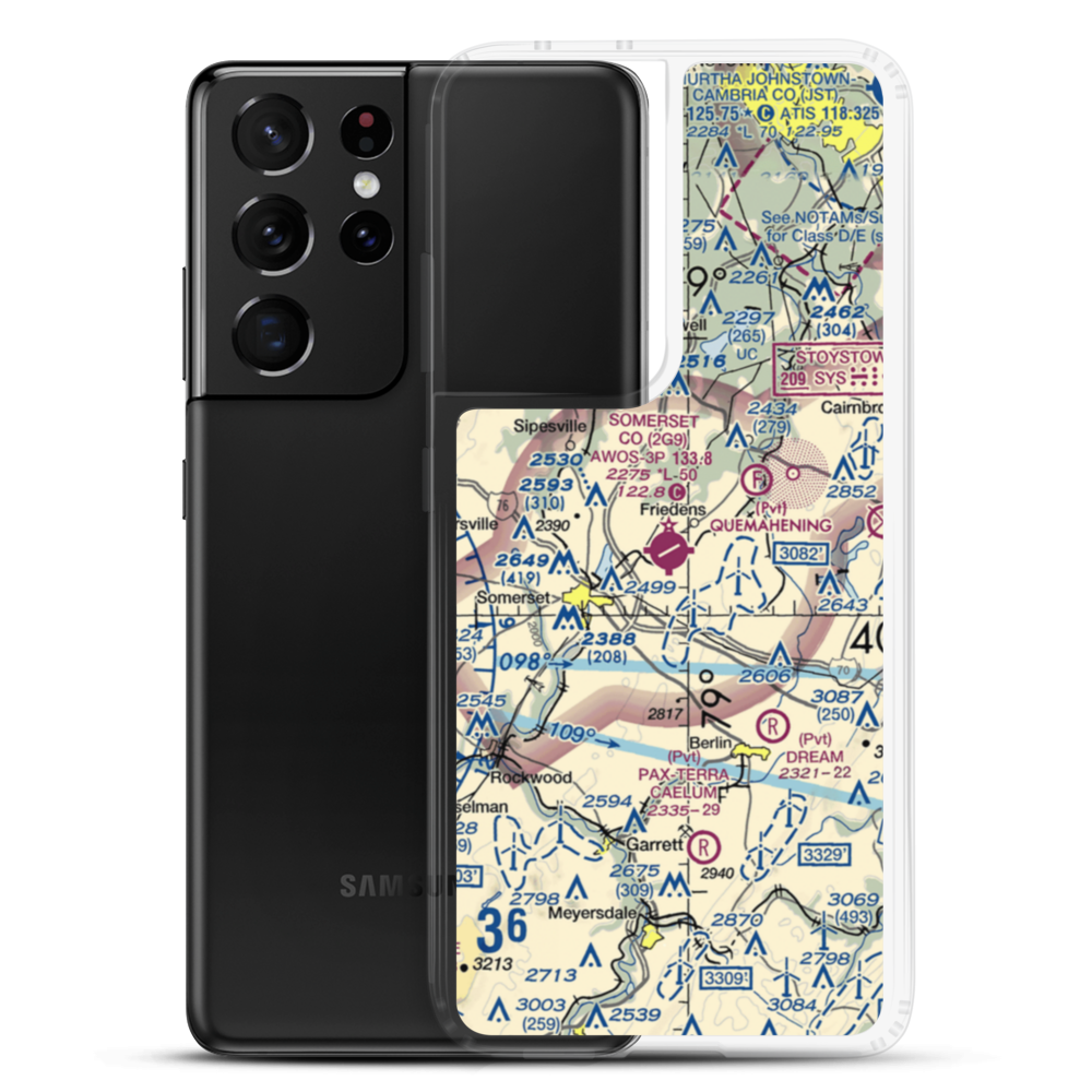Somerset County Airport (2G9) VFR Sectional Samsung Case Samsung Galaxy S21 Ultra model shown