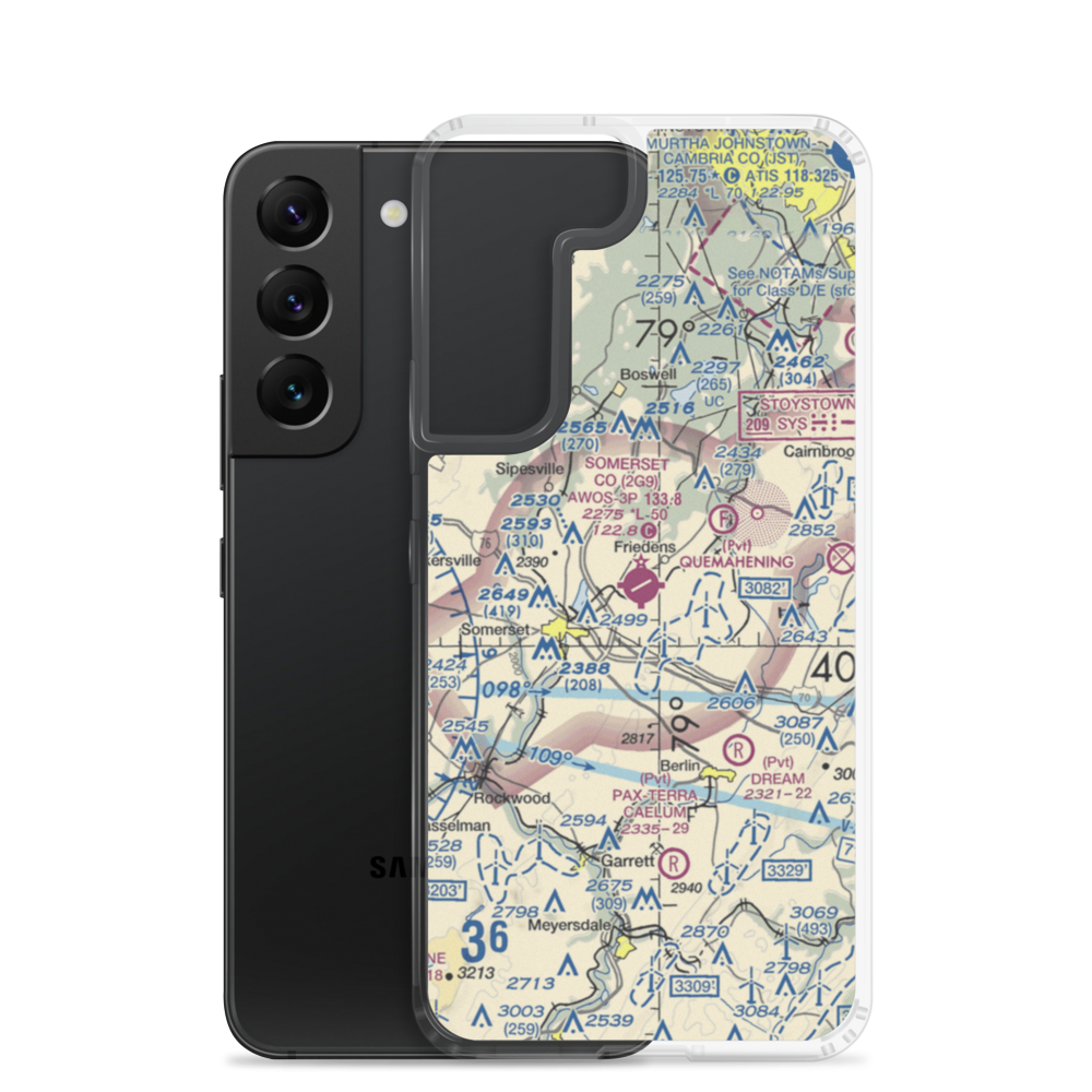 Somerset County Airport (2G9) VFR Sectional Samsung Case Samsung Galaxy S22 model shown