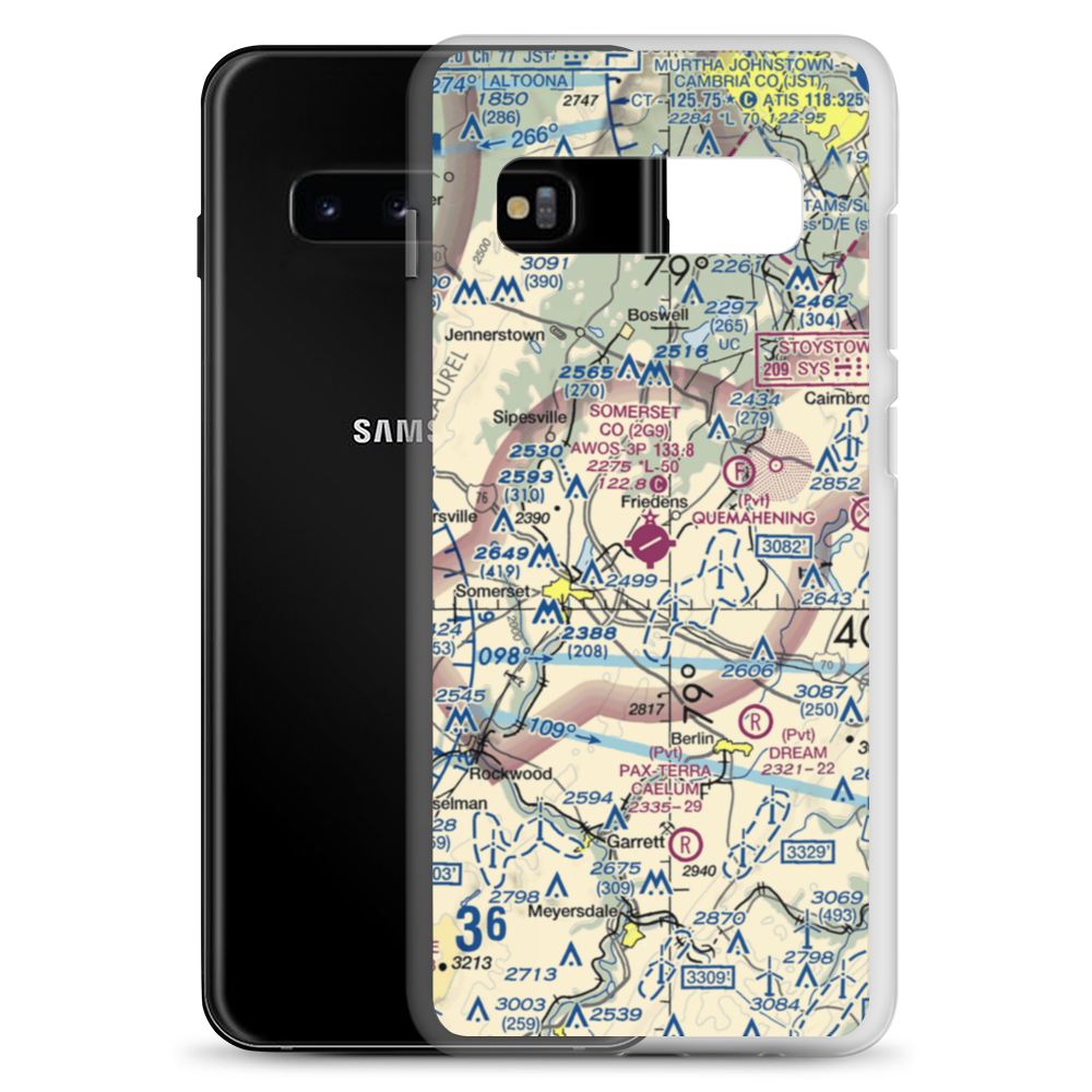 Somerset County Airport (2G9) VFR Sectional Samsung Case Samsung Galaxy S10+ model shown