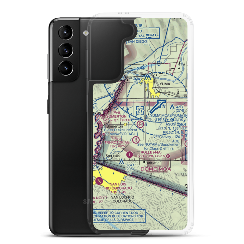 Somerton Airport (54AZ) VFR Sectional Samsung Case Samsung Galaxy S21 Plus model shown