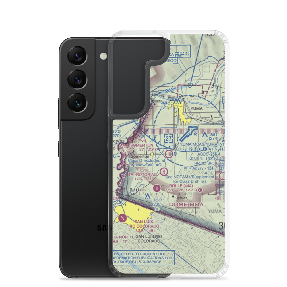 Somerton Airport (54AZ) VFR Sectional Samsung Case Samsung Galaxy S22 model shown