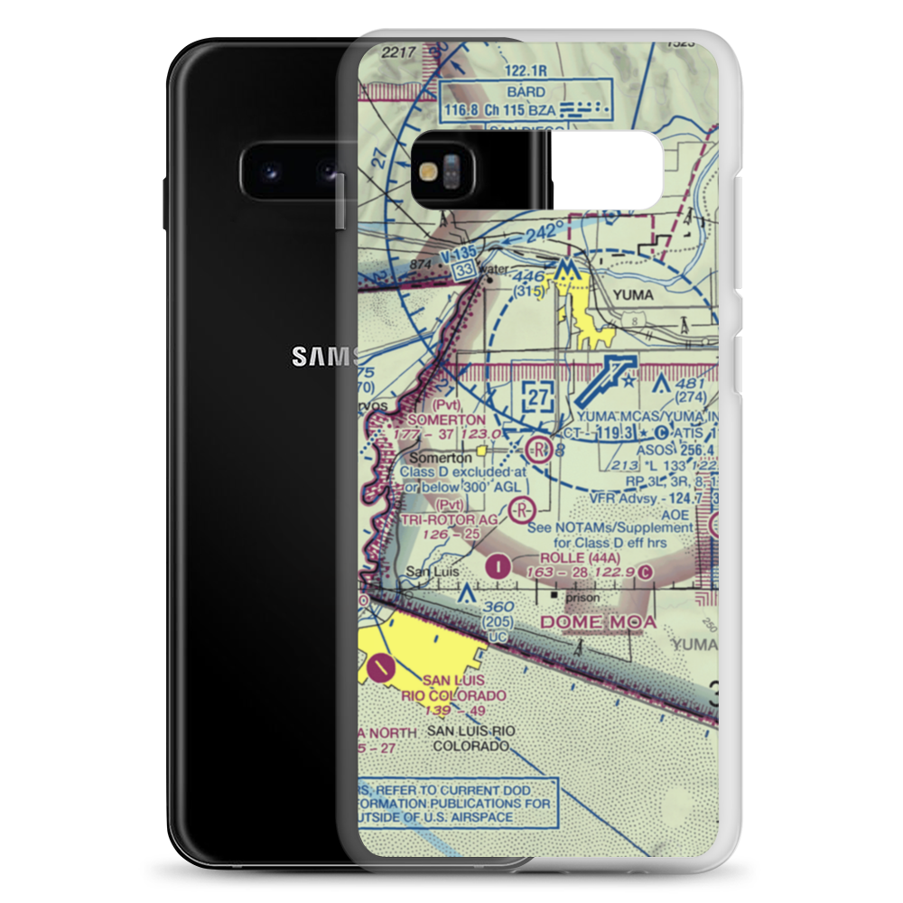 Somerton Airport (54AZ) VFR Sectional Samsung Case Samsung Galaxy S10+ model shown