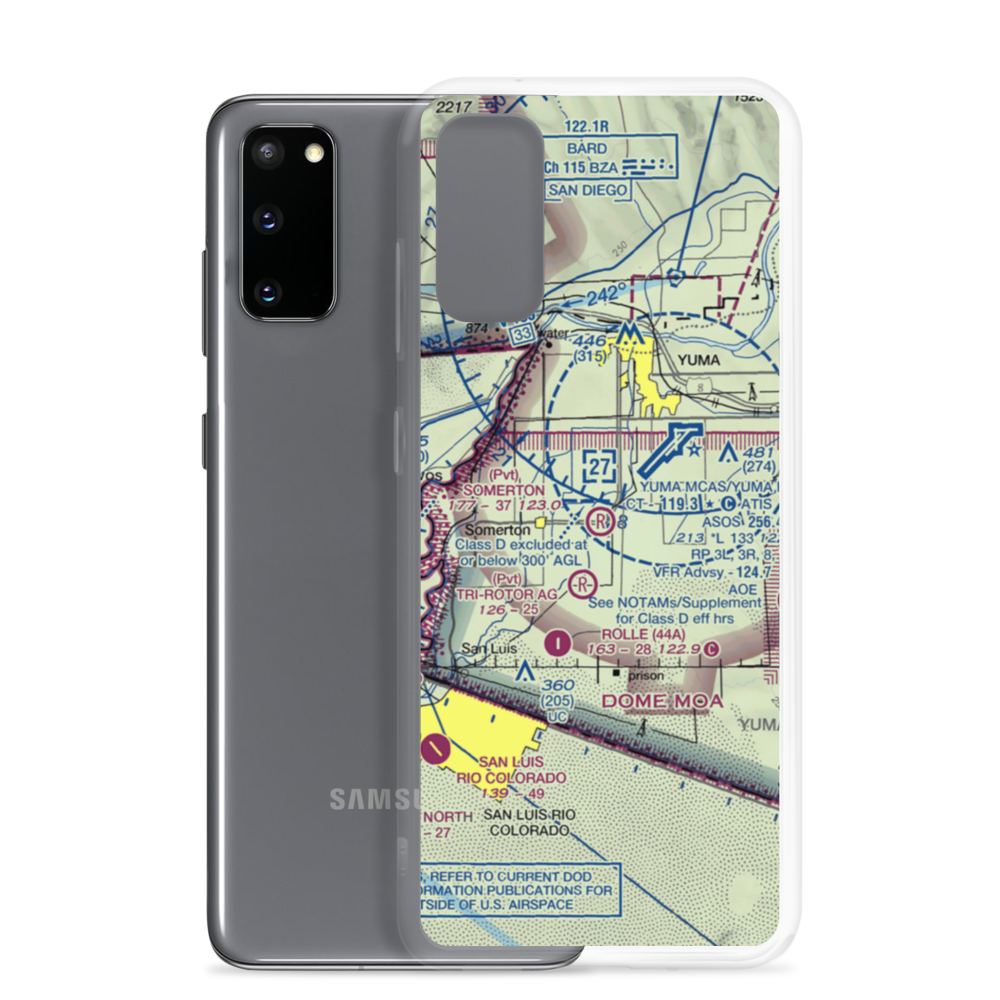 Somerton Airport (54AZ) VFR Sectional Samsung Case Samsung Galaxy S20 model shown