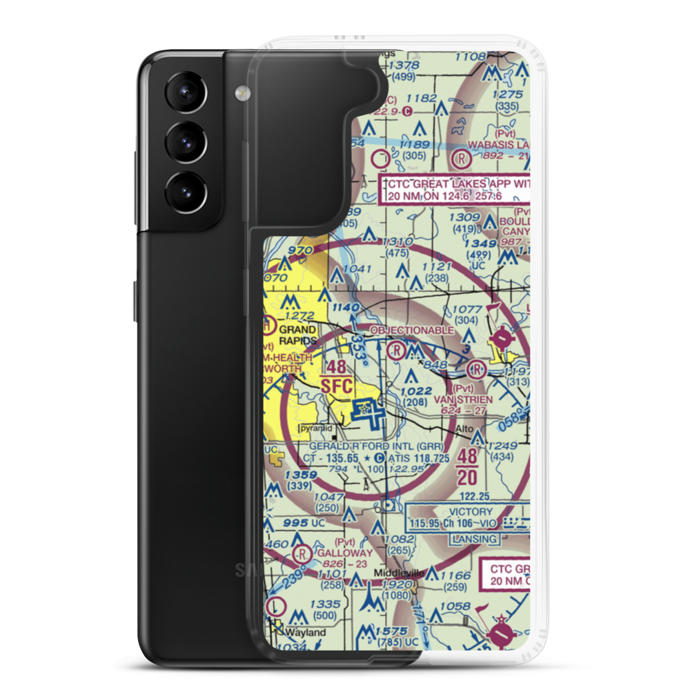 Somerville Airport (2MI5) VFR Sectional Samsung Case Samsung Galaxy S21 Plus model shown