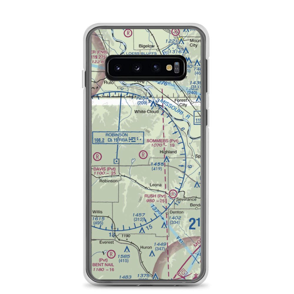 Sommers Airport (SN75) VFR Sectional Samsung Case Samsung Galaxy S10 model shown