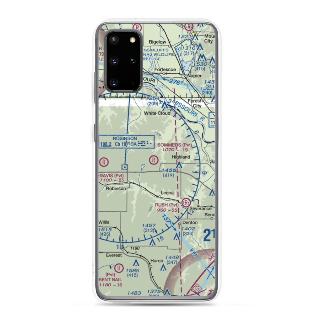 Sommers Airport (SN75) VFR Sectional Samsung Case Samsung Galaxy S20 Plus model shown