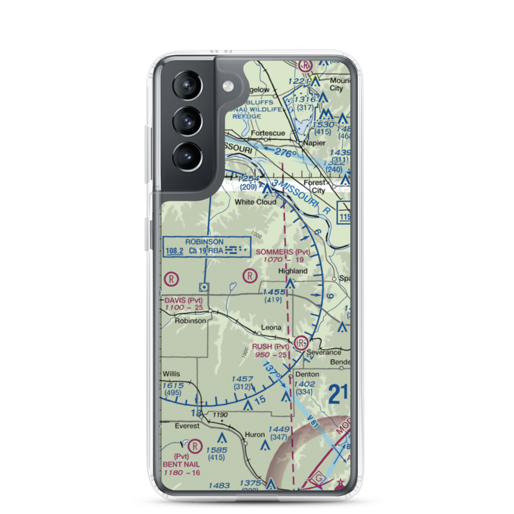 Sommers Airport (SN75) VFR Sectional Samsung Case Samsung Galaxy S21 model shown