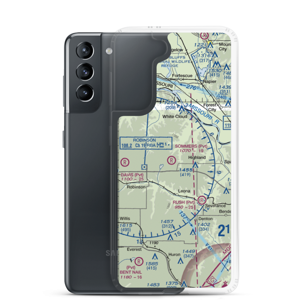 Sommers Airport (SN75) VFR Sectional Samsung Case Samsung Galaxy S21 model shown