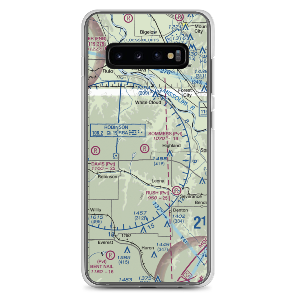 Sommers Airport (SN75) VFR Sectional Samsung Case Samsung Galaxy S10+ model shown
