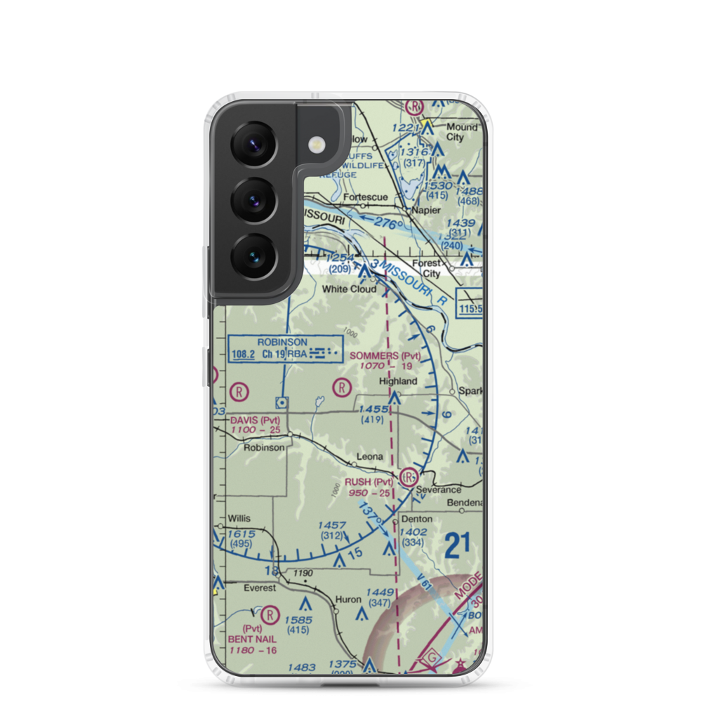 Sommers Airport (SN75) VFR Sectional Samsung Case Samsung Galaxy S22 model shown