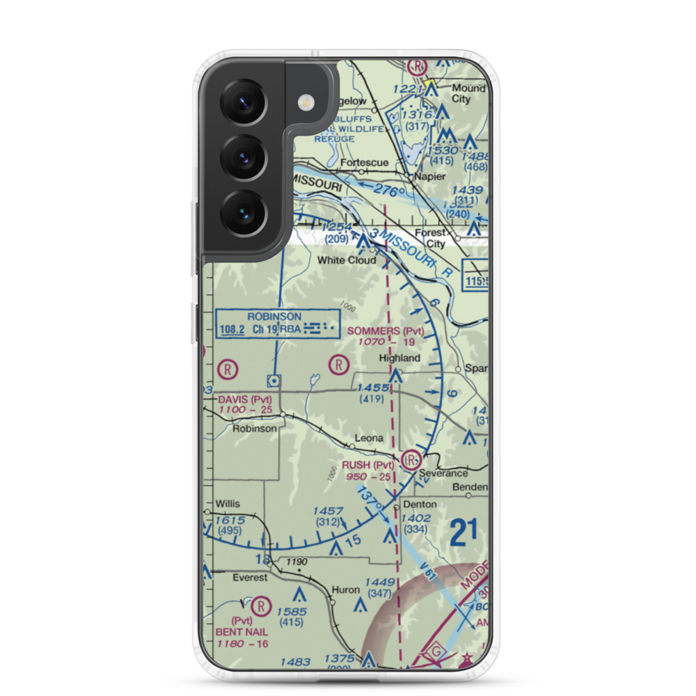 Sommers Airport (SN75) VFR Sectional Samsung Case Samsung Galaxy S22 Plus model shown