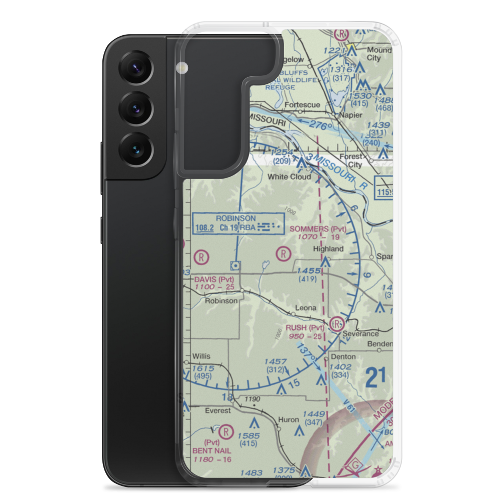 Sommers Airport (SN75) VFR Sectional Samsung Case Samsung Galaxy S22 Plus model shown