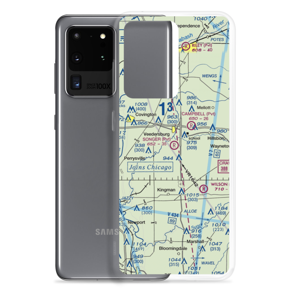 Songer Airport (IN55) VFR Sectional Samsung Case Samsung Galaxy S20 Ultra model shown