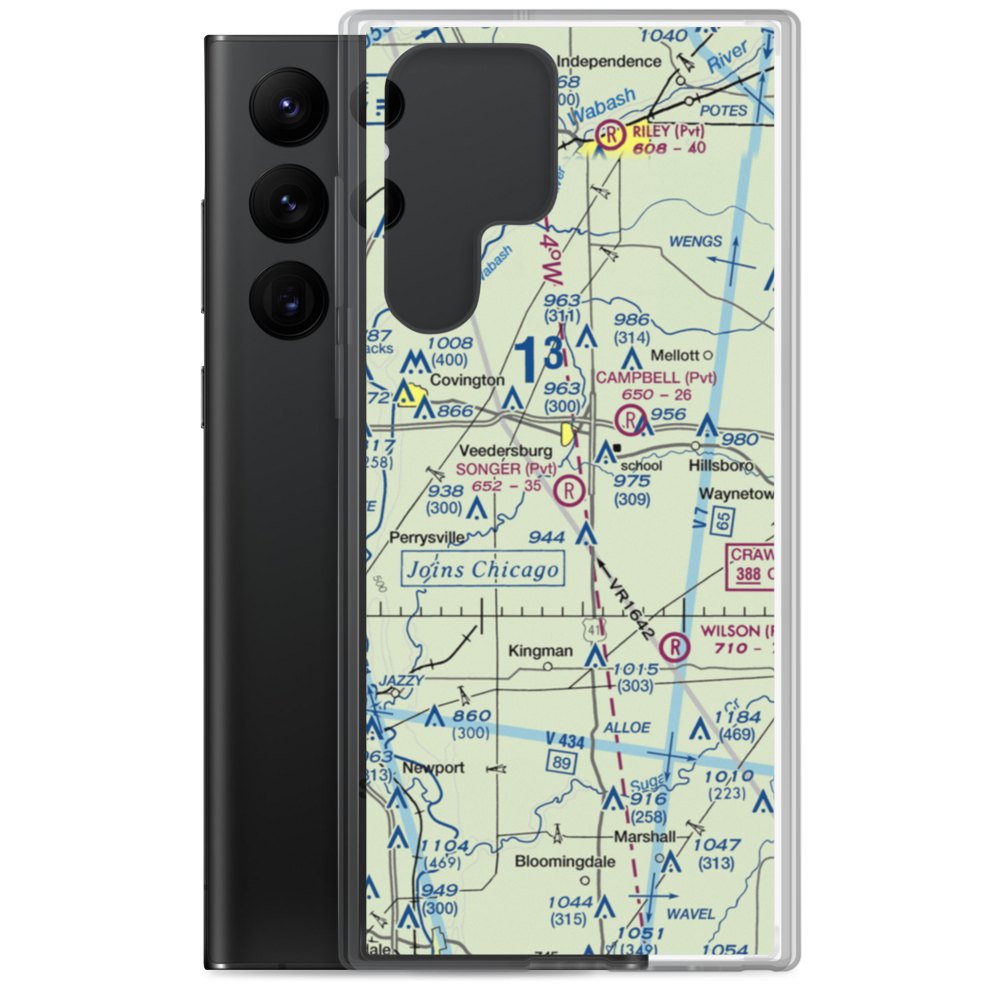 Songer Airport (IN55) VFR Sectional Samsung Case Samsung Galaxy S22 Ultra model shown