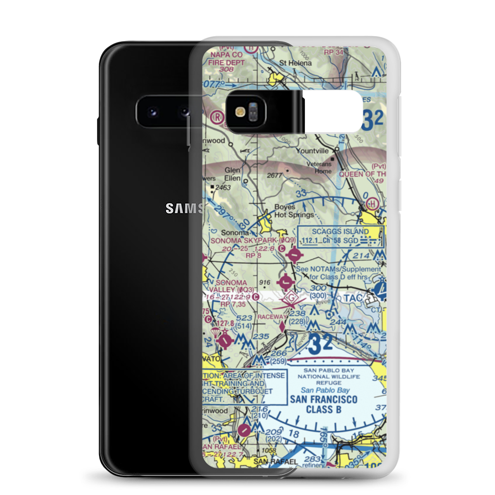 Sonoma Skypark Airport (0Q9) VFR Sectional Samsung Case Samsung Galaxy S10 model shown